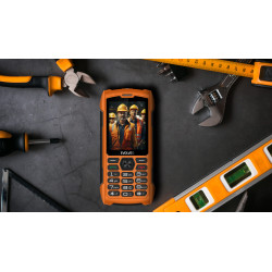 EVOLVEO StrongPhone H1, IP68 odolný Dual SIM telefón, 2,8'' LCD, 5000mAh, Powerbanka, oranžový