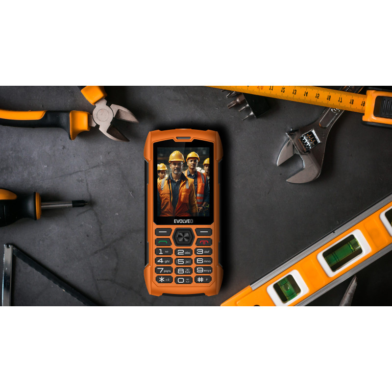 EVOLVEO StrongPhone H1, IP68 odolný Dual SIM telefón, 2,8'' LCD, 5000mAh, Powerbanka, oranžový
