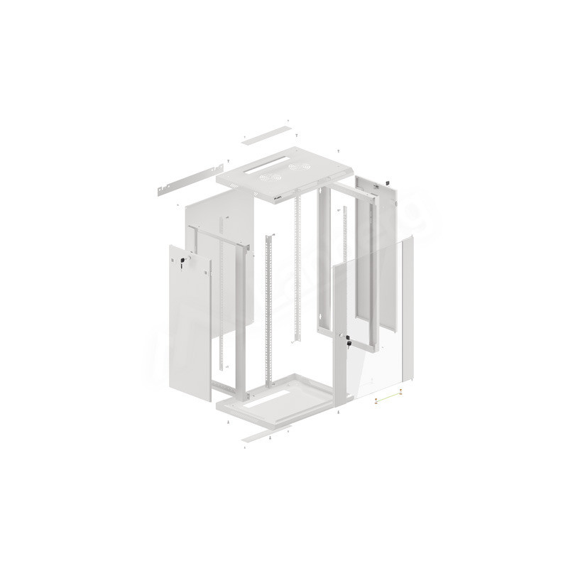 LANBERG 19'' RACKOVÁ SKRIŇA PRO MONTÁŽ NA STENU 18U/600X450 (FLAT PACK) ŠEDÁ V2