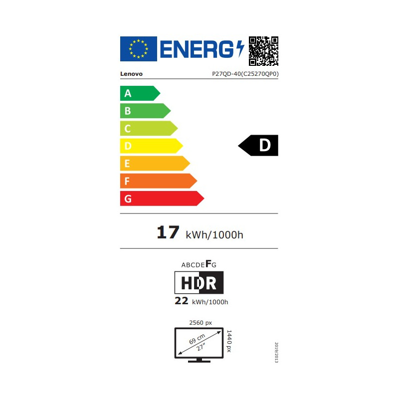 Lenovo ThinkVision/P27qd-40/27''/IPS/QHD/120Hz/4ms/Čierna/3R