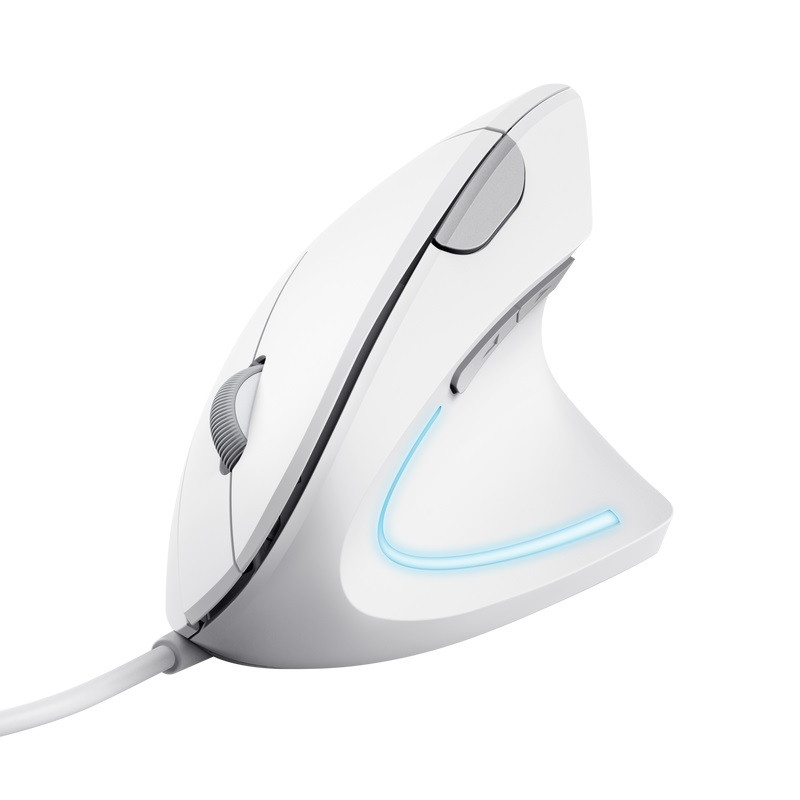 Trust Verto/Vertikálna/Optická/Pre pravákov/1 600 DPI/Drôtová USB/Biela
