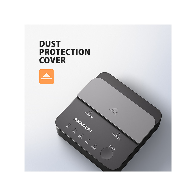 AXAGON ADSA-M2C22L, USB-C 20Gbps dokovacia stanica pre 2× M.2 NVMe SSD s funkciou klonovania