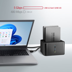 AXAGON ADSA-D25, USB 3.2 Gen 1 - 2x SATA 6G 2.5'' SSD/HDD CLONE MINI dokovacia stanica
