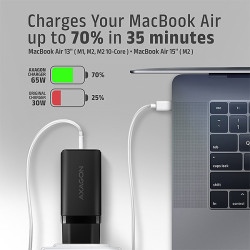 AXAGON ACU-DPQ65, GaN nabíjačka do siete 65W, 3x port (USB-A + dual USB-C), PD3.0/QC4+/PPS/Apple