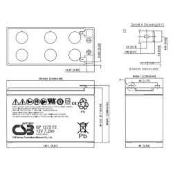 EATON - Batérie CSB GP1272F2, 12V, 7,2Ah, F2