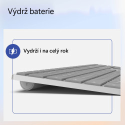 Microsoft Surface Keyboard (2. edícia)/Bezdrôtová Bluetooth/ CZ- SK layout/Šedá