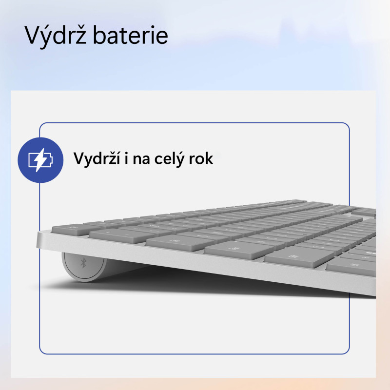Microsoft Surface Keyboard (2. edícia)/Bezdrôtová Bluetooth/ CZ- SK layout/Šedá