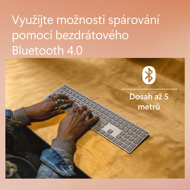 Microsoft Surface Keyboard (2. edícia)/Bezdrôtová Bluetooth/ CZ- SK layout/Šedá