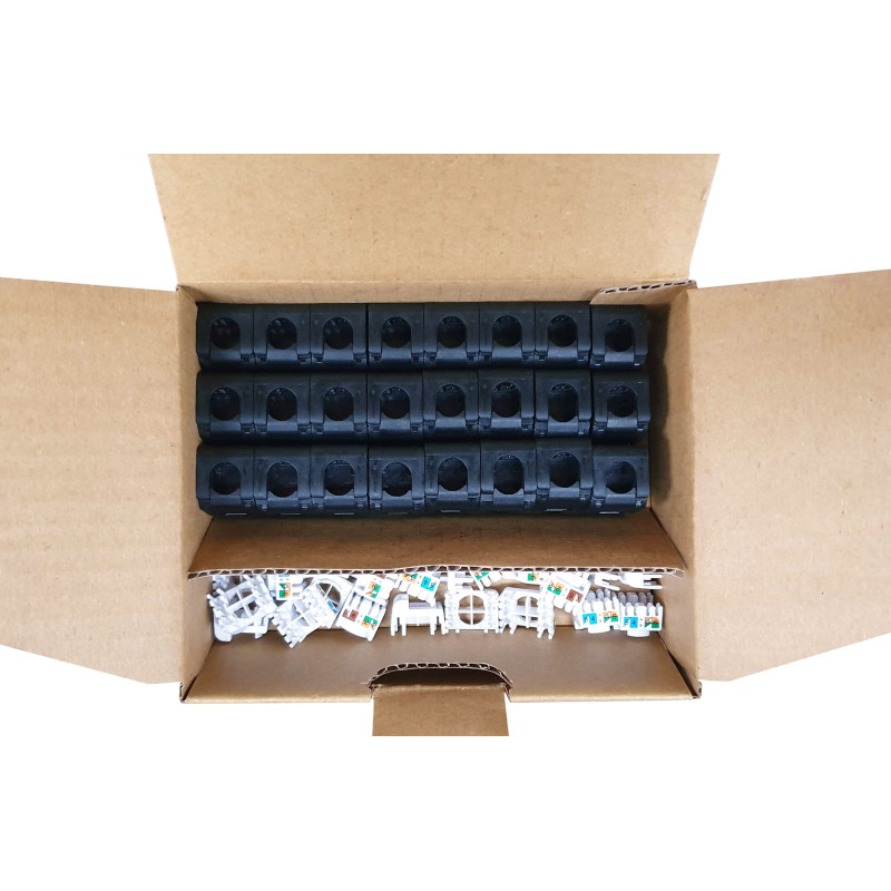 MULTIPACK 24 ks - samorezný keystone Solarix CAT5E UTP SXKJ-5E-UTP-BK-SA