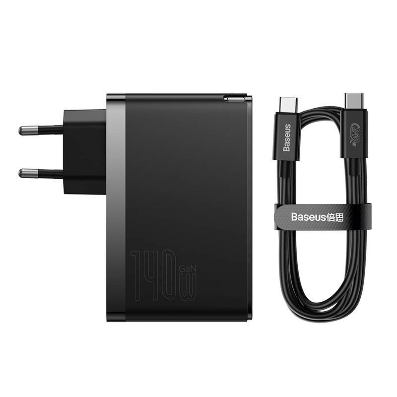 NONAME - Baseus CCGP100201 GaN5 Pro Fast Nabíjačka USB + 2xUSB-C 140W Black