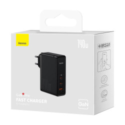 NONAME - Baseus CCGP100201 GaN5 Pro Fast Nabíjačka USB + 2xUSB-C 140W Black