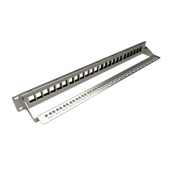 19'' modulárny neosadený patch panel Solarix 24 portov 1U SX24M-0-STP-BK-UNI-N