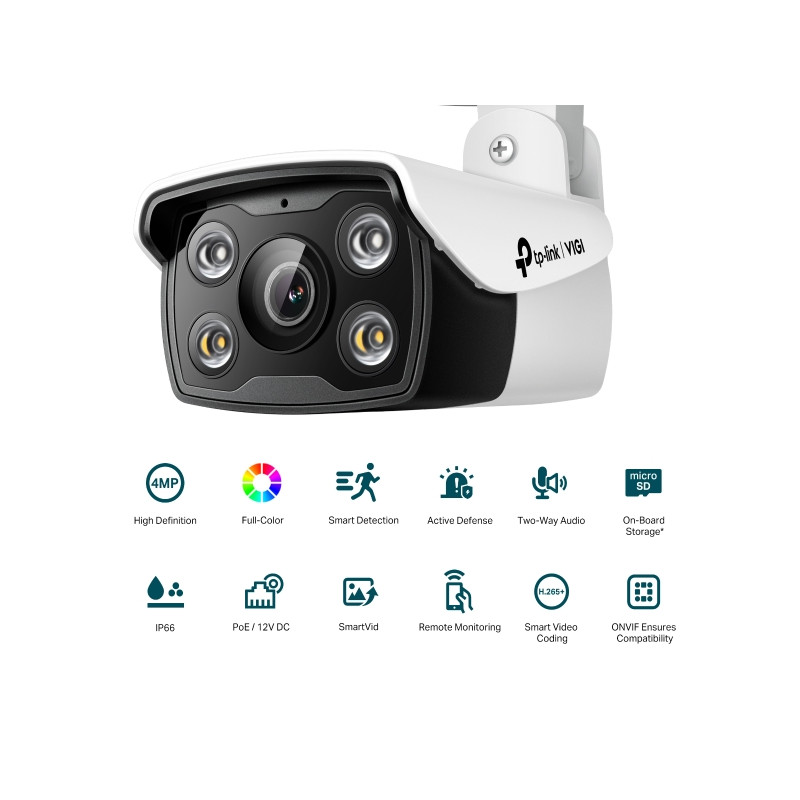 TP-LINK - VIGI C340 (2.8mm) 4MP Outdoor Full-Color Network Camera
