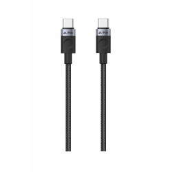 TEXTILNÝ KÁBEL USB-C / USB-C 1,5M, USB 2.0 ČIERNY
