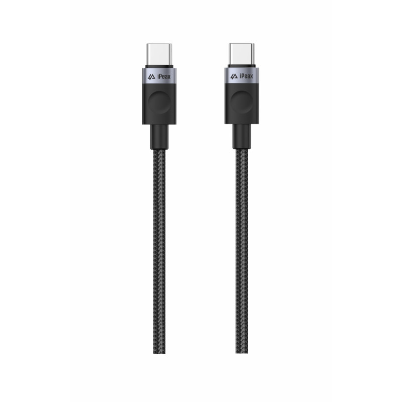 TEXTILNÝ KÁBEL USB-C / USB-C 1,5M, USB 2.0 ČIERNY