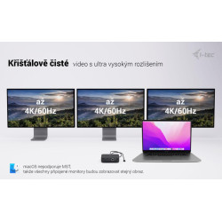 i-tec USB-C DP Dual HDMI Docking Station, Power Delivery 100W