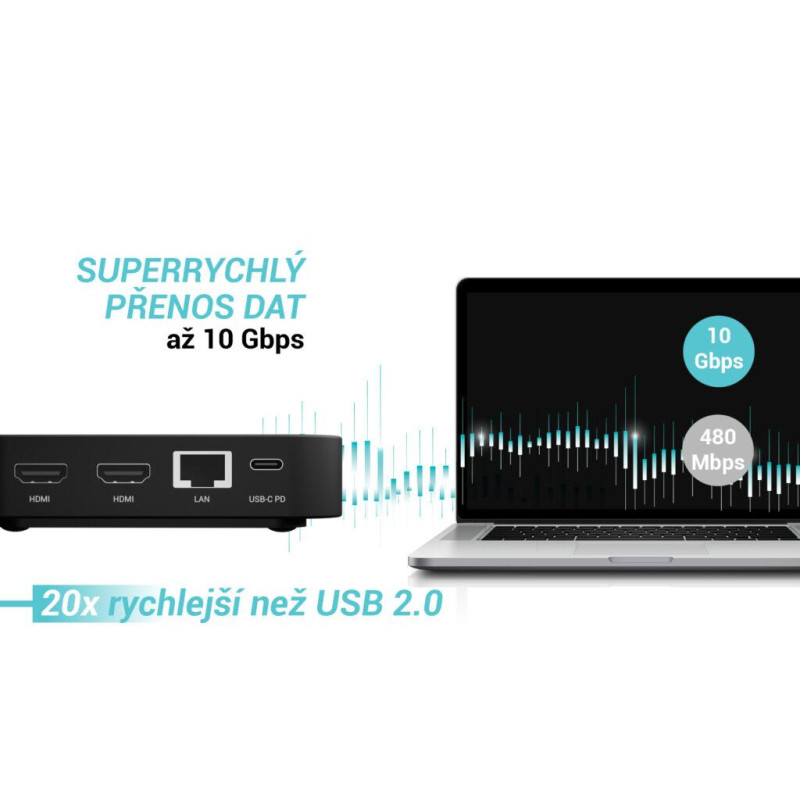 i-tec USB-C DP Dual HDMI Docking Station, Power Delivery 100W