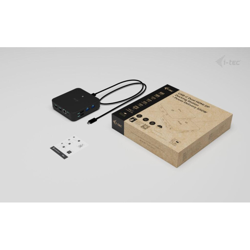 i-tec USB-C DP Dual HDMI Docking Station, Power Delivery 100W