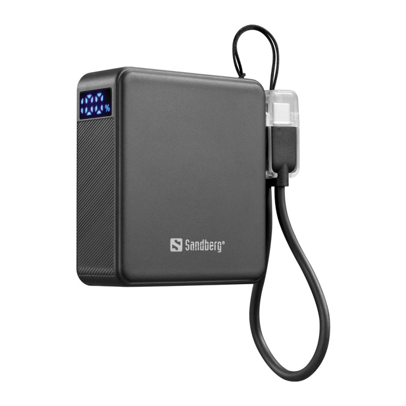 NONAME - Sandberg Nano Powerbank 10000 mAh PD20W, kompaktná powerbanka s USB-C káblom, čierna