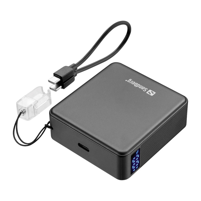 NONAME - Sandberg Nano Powerbank 10000 mAh PD20W, kompaktná powerbanka s USB-C káblom, čierna