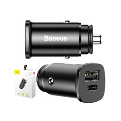 NONAME - Baseus Rýchlonabíjačka do auta USB/USB-C QC 30W čierna