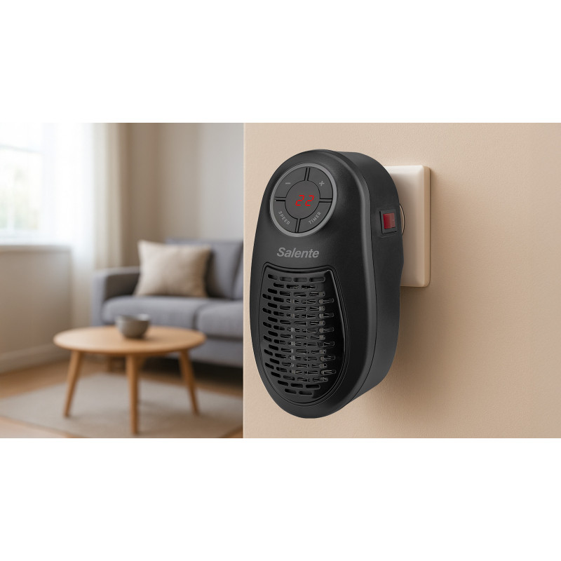 Salente HotHeat, teplovzdušný mini ventilátor, 500 W, čierny