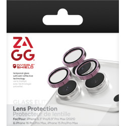 ZAGG Ochranná šošovka pre Apple iPhone 17 Pro/Pro Max/16 Pro/Pro Max/15 Pro/Pro Max - ružová trblietka