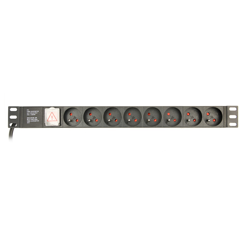 Gembird PDU 8 zásuviek, C14, 1U, 10 A, 3m