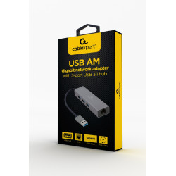 Gembird USB-A/LAN, 3x USB 3.0