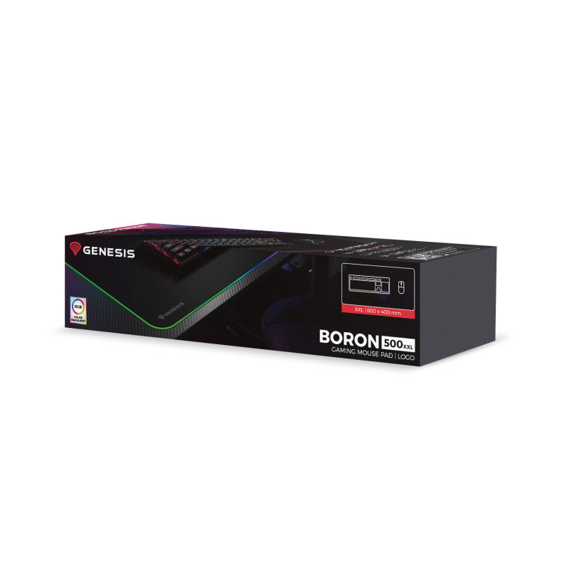 Herná podložka pod myš s RGB podsvietením Genesis BORON 500 XXL, 800x400mm