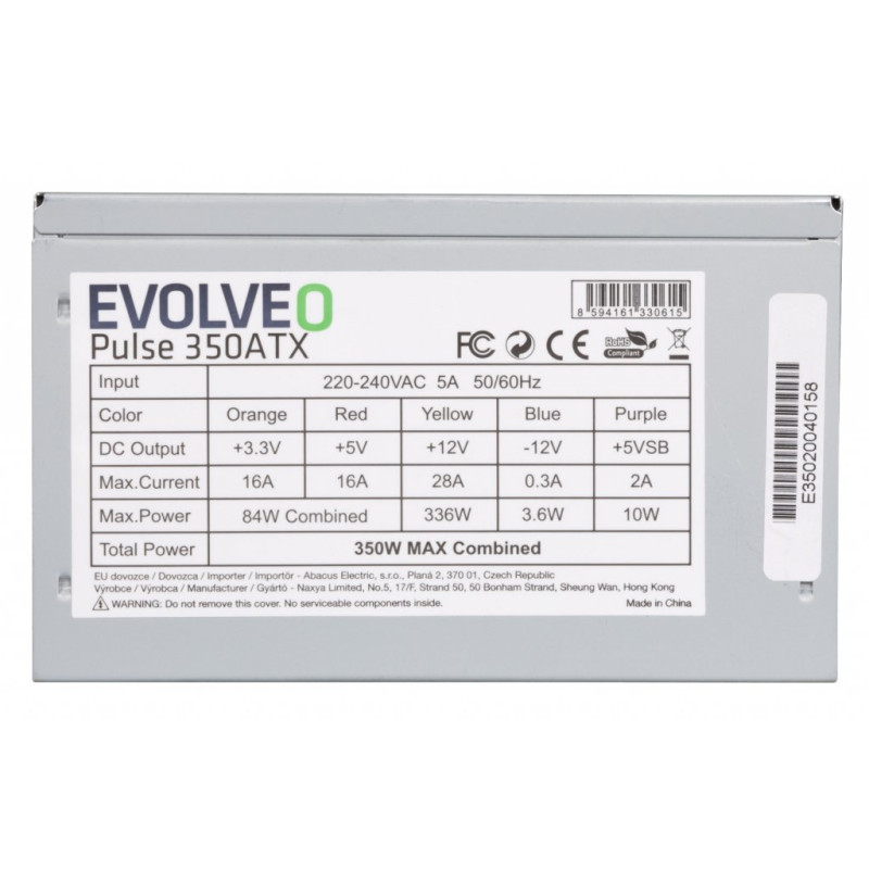 EVOLVEO Pulse 350, zdroj 350W, ATX, tichý, bulk, 3YRW