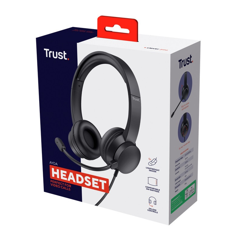 Trust Ayda/Stereo/Jack/Drôt/Čierna