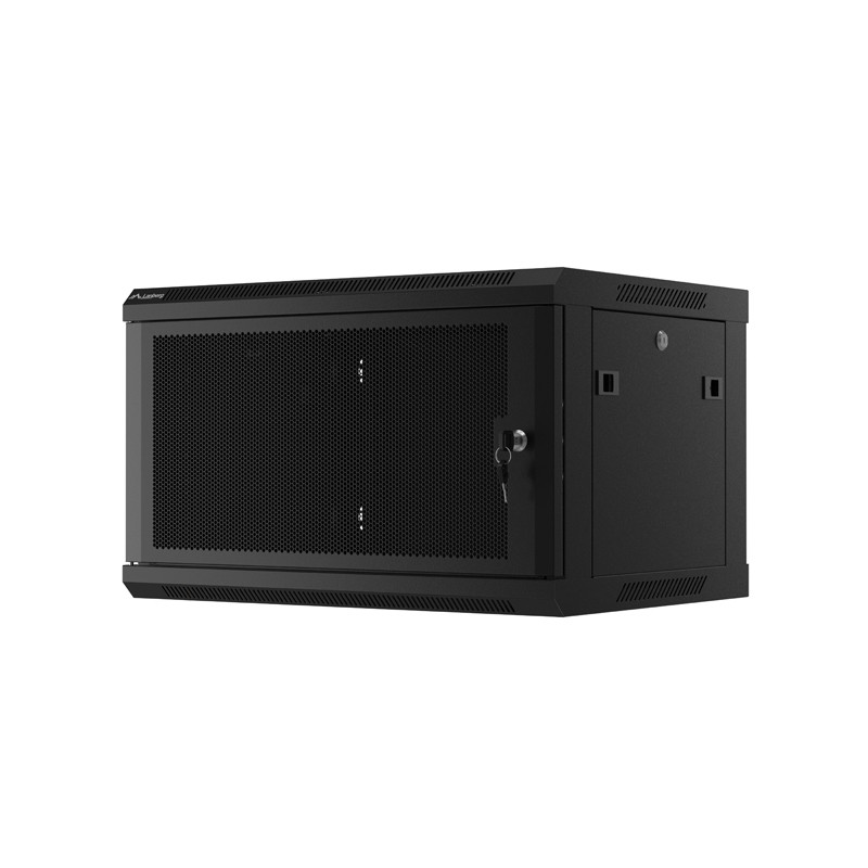 LANBERG 19'' RACKOVÁ SKRIŇA PRO MONTÁŽ NA STENU 6U/600X450 S PERFOROVANÝMI DVERAMI ČIERNA-PLOCHÉ BALENIE