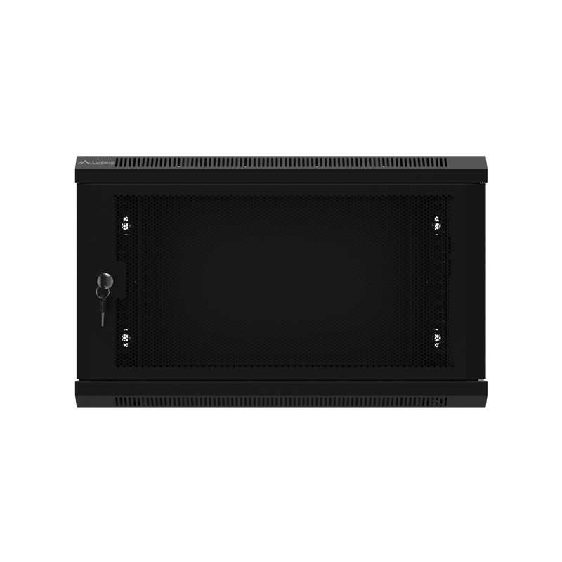 LANBERG 19'' RACKOVÁ SKRIŇA PRO MONTÁŽ NA STENU 6U/600X450 S PERFOROVANÝMI DVERAMI ČIERNA-PLOCHÉ BALENIE