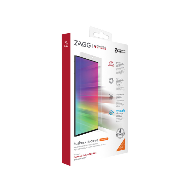 INVISIBLESHIELD - ZAGG Invisible Shield Fusion XTR D3O Curve hybridné sklo SG S22 Ultra