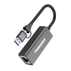 PremiumCord adaptér UBS-C a USB-A na Gigabit, 15cm