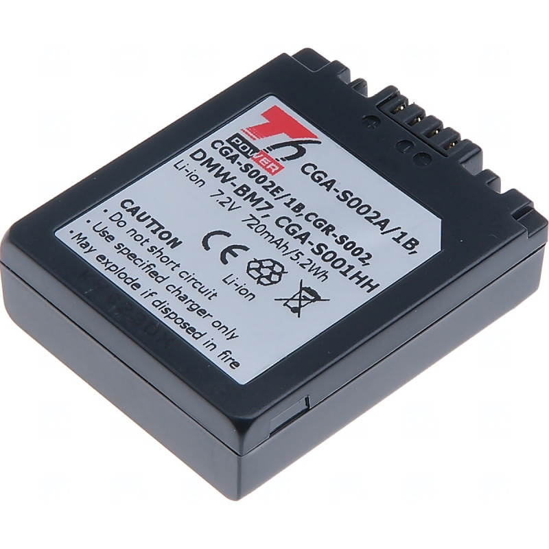 Batérie T6 Power Panasonic DMW-BM7, CGA-S002E, CGA-S002, 720mAh, 5,2Wh