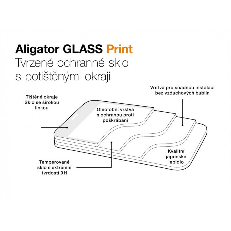 Aligator sklo GLASS PRINT Xiaomi Red Note14 5Gčer