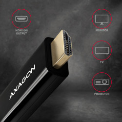 AXAGON RVDM-HI14C2, Mini DisplayPort - HDMI 1.4 redukcia / kábel 1.8 m, 4K/30Hz