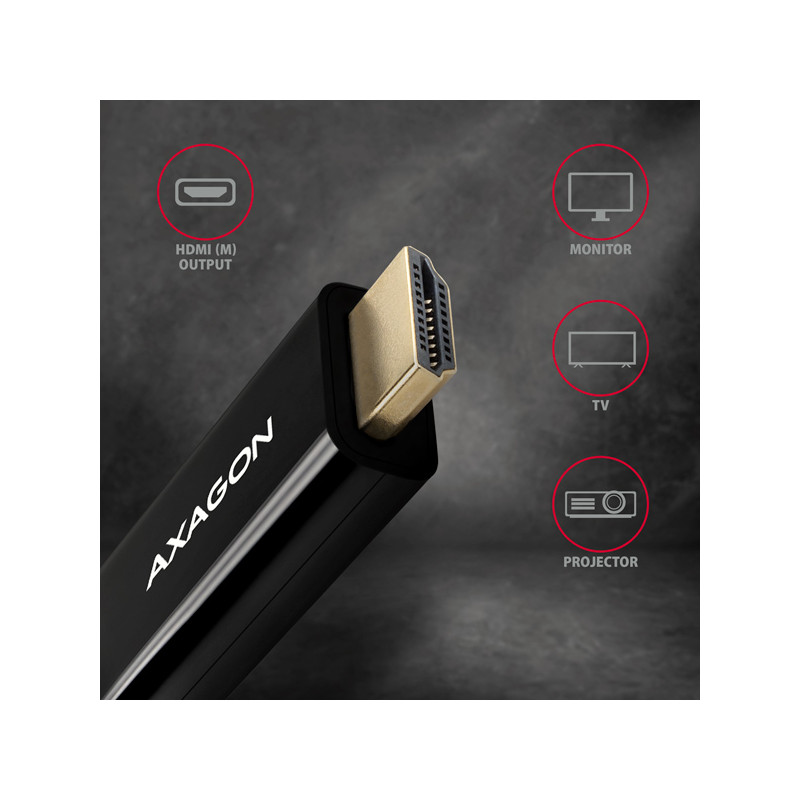 AXAGON RVDM-HI14C2, Mini DisplayPort - HDMI 1.4 redukcia / kábel 1.8 m, 4K/30Hz