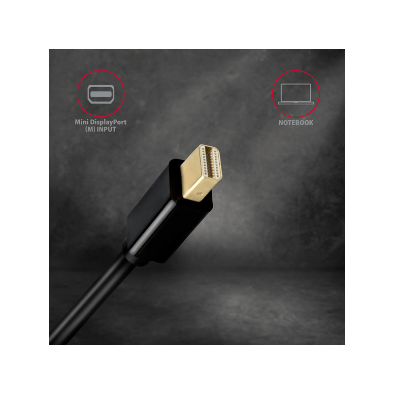 AXAGON RVDM-HI14C2, Mini DisplayPort - HDMI 1.4 redukcia / kábel 1.8 m, 4K/30Hz