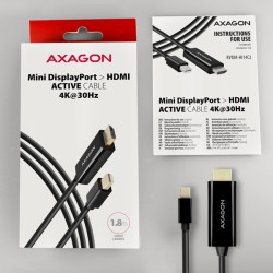 AXAGON RVDM-HI14C2, Mini DisplayPort - HDMI 1.4 redukcia / kábel 1.8 m, 4K/30Hz