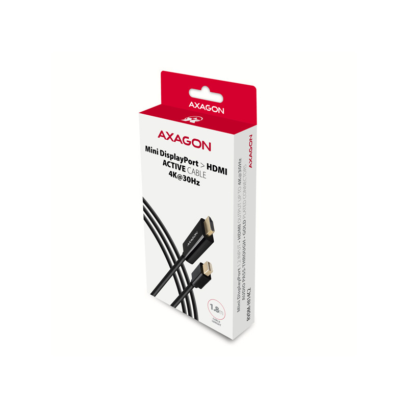 AXAGON RVDM-HI14C2, Mini DisplayPort - HDMI 1.4 redukcia / kábel 1.8 m, 4K/30Hz