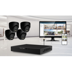 iGET HOME N85P4 - kamerový NVR PoE set 3K rozlíšenie, 8CH NVR + 4x kamera so zvukom, IR a LED