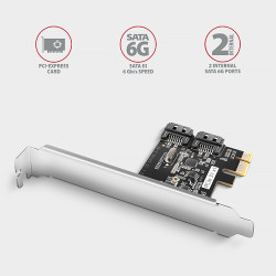 AXAGON PCES-SJ2, PCIe radič - 2x interný SATA 6G port, JMB582, SP & LP