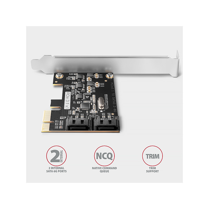 AXAGON PCES-SJ2, PCIe radič - 2x interný SATA 6G port, JMB582, SP & LP