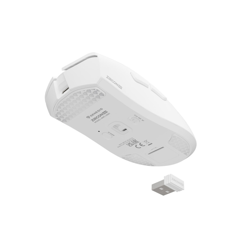 Herná bezdrôtová myš Genesis ZIRCON 880/Herná/Optická/12 000 DPI/USB+BT/Biela
