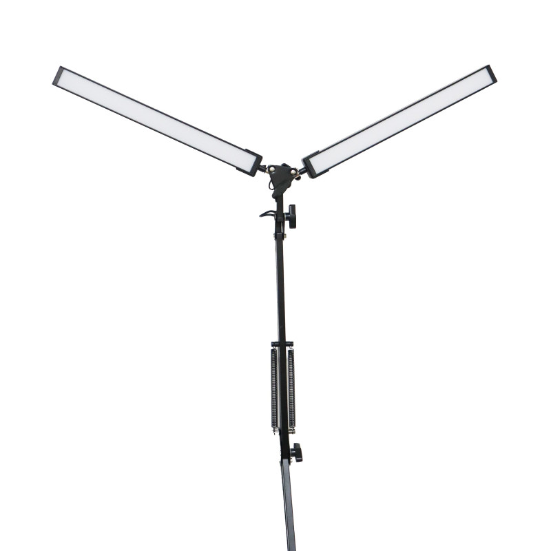 FELLOWES - Platinet PDLD20 stolná LED lampa Flexy 20W stmievateľná s klipom, 2 ramená, čierna