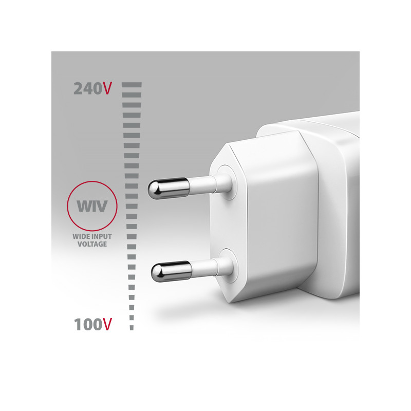 AXAGON ACU-PD30W, Sil nabíjačka do siete 30W, 1x port USB-C, PD3.0/PPS/QC4+/SFC/AFC/Apple, biela