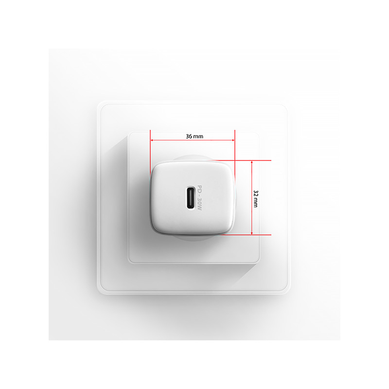 AXAGON ACU-PD30W, Sil nabíjačka do siete 30W, 1x port USB-C, PD3.0/PPS/QC4+/SFC/AFC/Apple, biela